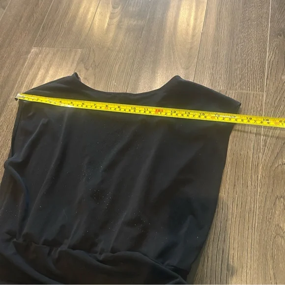 Le Chateau Black Draped Midi Dress - Picture 5 of 8